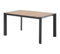 Vente-unique - Mesa jardín 4 plazas, 6 plazas Nyros - Aluminio - Gris Antracita, Color Natural Claro