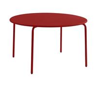Vente-unique - Mesa jardín 4 plazas Mirmande - Acero - Rojo
