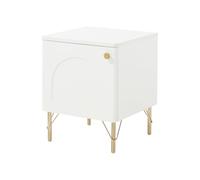 Vente-unique - Mesilla de Noche Alobara - L 40cm x A 40cm x H 50cm - MDF - Blanco