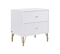 Vente-unique - Mesilla de Noche Loureo - L 55cm x A 40cm x H 58cm - MDF - Blanco