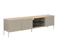 Vente-unique - Mueble bajo de TV Tasiba - L 200cm x A 40cm x H 57cm - MDF - Beige, Color Natural Claro