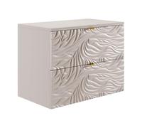 Vente-unique-Mueble bajo Lavabo suspendido Texturizado con Estante - Beige - 80 cm - RINAREL