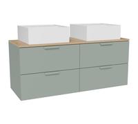 Vente-unique - Mueble de baño con Doble Lavabo Avoreli - L 120cm x A 46cm x H 50cm - melamina - Verde Almendra