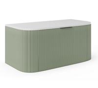 Vente-unique-Mueble de baño para Lavabo Flotante- Verde Mate - 100 cm - LOMERI