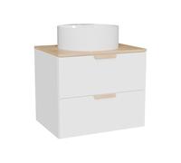Vente-unique - Mueble de baño Simple Avoreli - L 60cm x A 46cm x H 50cm - melamina - Blanco