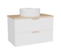 Vente-unique - Mueble de baño Simple Avoreli - L 80cm x A 46cm x H 50cm - melamina - Blanco