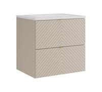 Vente-unique - Mueble de baño Simple Dorioni - L 60cm x A 46cm x H 61.6cm - MDF - Beige