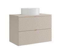 Vente-unique - Mueble de baño Simple Dorioni - L 80cm x A 46.5cm x H 61.6cm - MDF - Beige