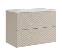 Vente-unique - Mueble de baño Simple Dorioni - L 80cm x A 46.5cm x H 61.6cm - MDF - Beige