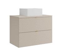 Vente-unique - Mueble de baño Simple Dorioni - L 80cm x A 46.5cm x H 61.6cm - MDF - Beige