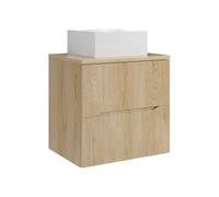 Vente-unique - Mueble de baño Simple Oriso - L 60cm x A 46cm x H 57cm - MDF - Color Natural Claro