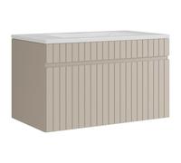Vente-unique - Mueble de baño Simple Satara - L 80cm x A 46cm x H 46cm - MDF - Beige