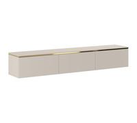 Vente-unique - Mueble de TV suspendido Vukia - L 180cm x A 34.5cm x H 30cm - melamina - Beige, Dorado