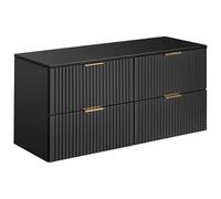 Vente-unique-Mueble Flotante con Tablero para Lavabo - Negro - 120 cm - ZEVARA