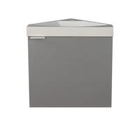 Vente-unique-Mueble Flotante esquinero con Lavabo Gris Mate - 56 cm - MANODO