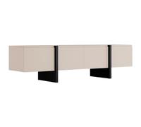 Vente-unique-Mueble TV con 4 Puertas de MDF - Beige y Negro - LUVONIA