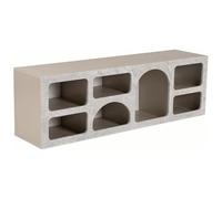 Vente-unique-Mueble TV con 7 estantes - Efecto mármol Gris - LUELA