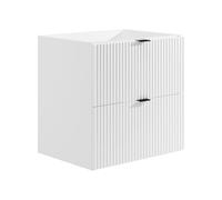 Vente-unique - Muebles Colgantes Debajo del Lavabo con Rayas - Blanco Mate - 60 cm - ZEVINI