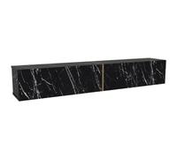 Vente-unique - Muebles de TV flotantes con 2 Puertas - Aspecto de m√°rmol Negro - DINOMA