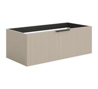 Vente-unique PALIRO - Mueble bajo lavabo colgante estriado - Color Beige - 100 cm