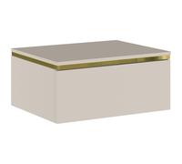 Vente-unique Pascal Morabito-Mesa de Noche Flotante con 1 cajÛn - Beige y Dorado - VUKIA