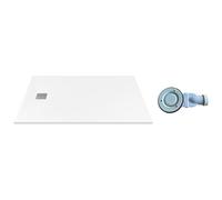 Vente-unique - Plato de ducha de resina para instalar o empotrar con sifÛn - Blanco - 120 x 80 cm - MIRNOSA