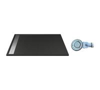 Vente-unique-Plato de ducha de resina para instalar o empotrar con sifÛn - Negro - 120 x 80 cm - LYROSA