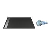 Vente-unique-Plato de ducha de resina para instalar o empotrar - Negro - 160 x 90 cm - LYROSA
