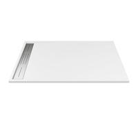Vente-unique-Plato de ducha de superficie en resina con sifÛn - Blanco - 120 x 90 cm - LYROSA