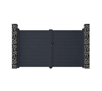 Vente-unique - Portal batiente Aluminio Completo L305 x 181 cm Antracita Nazario