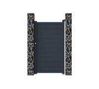 Vente-unique - PortillÛn batiente de aluminio antracita - 100 x 173 cm