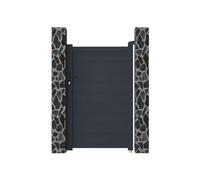 Vente-unique-Portón de aluminio color antracita NAZARIO - Ancho 100 x Alt. 158 cm