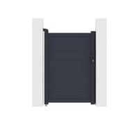 Vente-unique - Puerta batiente de aluminio sÛlido L103 x H150 cm antracita - NAZARIO
