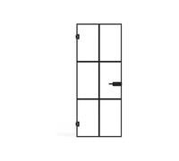 Vente-unique - Puerta con marco Seroto - L 83cm x A 0.8cm x H 204cm - cristal templado - negro