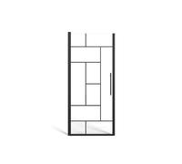 Vente-unique - Puerta de ducha Fioreni - L 80cm x A 8.5cm x H 195cm - aluminio - negro