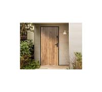 Vente-unique - Puerta de entrada de acero macizo Alt. 207 x Ancho 100 cm acabado roble - apertura izquierda - AGUEDA
