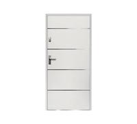 Vente-unique-Puerta de entrada de acero y inox Alt. 207 x Ancho 100 cm blanco - abre a la derecha - NAXARA