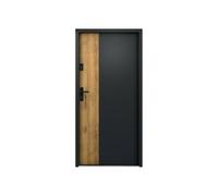 Vente-unique - Puerta de entrada Mabena - L 95cm x A 9cm x H 203.5cm - acero - color natural claro