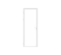 Vente-unique-Puerta reversible de aluminio y vidrio templado - Alt. 204 x L73 cm - Blanco - LOXTON