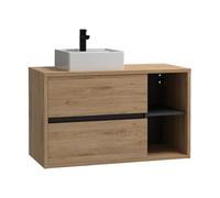 Vente-unique Shower Design Mueble de ba√±o suspendido con Lavabo Color Natural - 100 cm - PURNAL