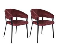 Vente-unique - Silla Avrela - L 56cm x A 55cm x H 77cm - poliéster - Granate