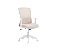 Vente-unique - Silla de Escritorio Delvora - L 61cm x A 55.5cm x H 100.5cm - poliéster - Beige, Blanco