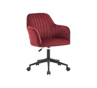 Vente-unique - Silla de Escritorio Eleana - L 59cm x A 61.5cm x H 89cm - Terciopelo - Granate