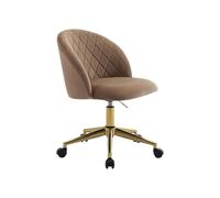 Vente-unique - Silla de Escritorio - Terciopelo - Beige y Dorado - Altura Ajustable - PORIANI