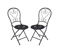 Vente-unique - Silla de jardín Guermantes - L 41cm x A 45cm x H 90cm - Acero - Gris Antracita