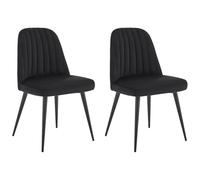 Vente-unique - Silla Eleana - L 49cm x A 52cm x H 81cm - Terciopelo - Negro