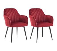 Vente-unique - Silla Eleana - L 58cm x A 59cm x H 82cm - Terciopelo - Granate