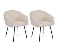Vente-unique - Silla Nistosia - L 61cm x A 62cm x H 78cm - poliéster - Crema