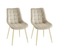 Vente-unique - Silla Ollua - L 49.5cm x A 60cm x H 87cm - poliéster - Beige