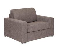 Vente-unique-Sillón Cama de Apertura rápida de Tela marrón. Cama de 70 cm. Colchón de 14 cm. CALITO